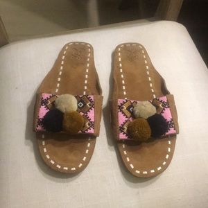 Figue Suede Pom Pom slides